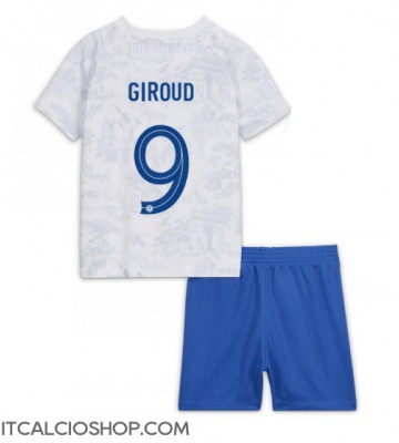 Francia Olivier Giroud #9 Seconda Maglia Bambino Mondiali 2022 Manica Corta (+ Pantaloni corti)